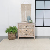 Indian Hand Carved  3-Drawer Solid Wood Bedside Table 12